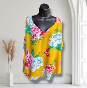 Old Navy Yellow Flowy Floral Top sz XL